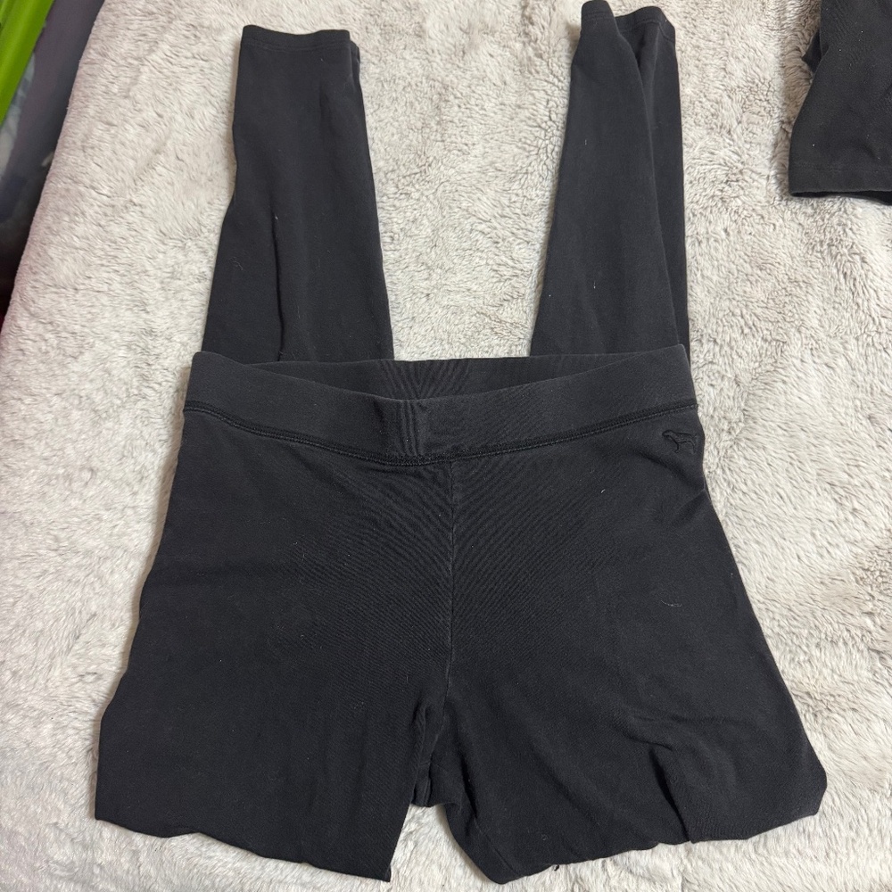 Plain black Victoria secrecy pink leggings size small